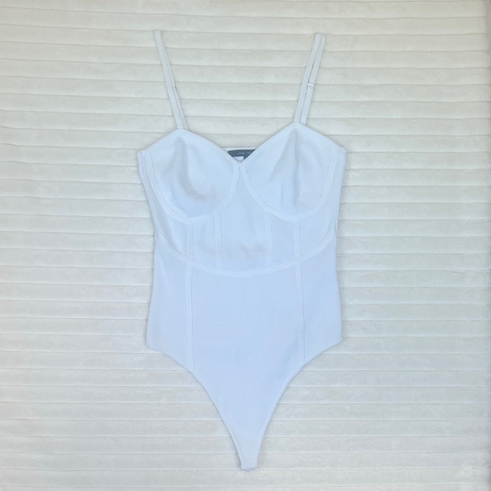 Love Tree White Corset Style Bodysuit